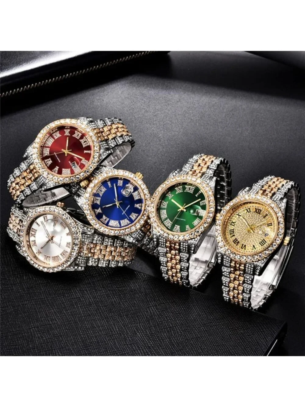Iced-Out Bling Hip Hop Watches for Men | Luxury Quartz with Date Display